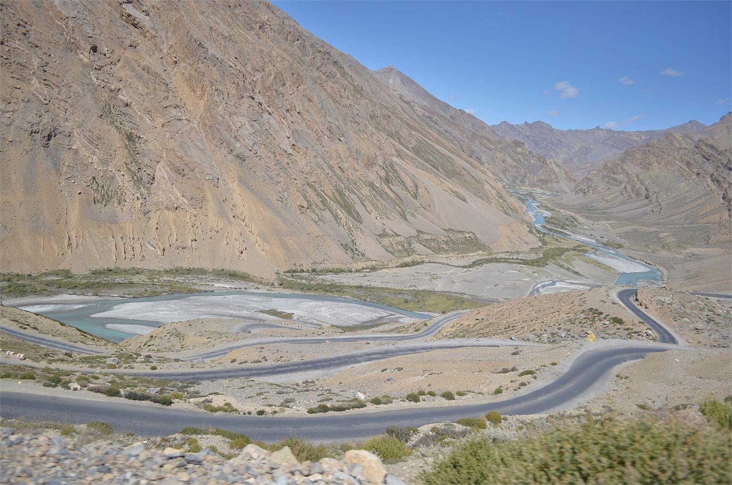 The switchback road at the Gata Loops on the Manali–Leh highway